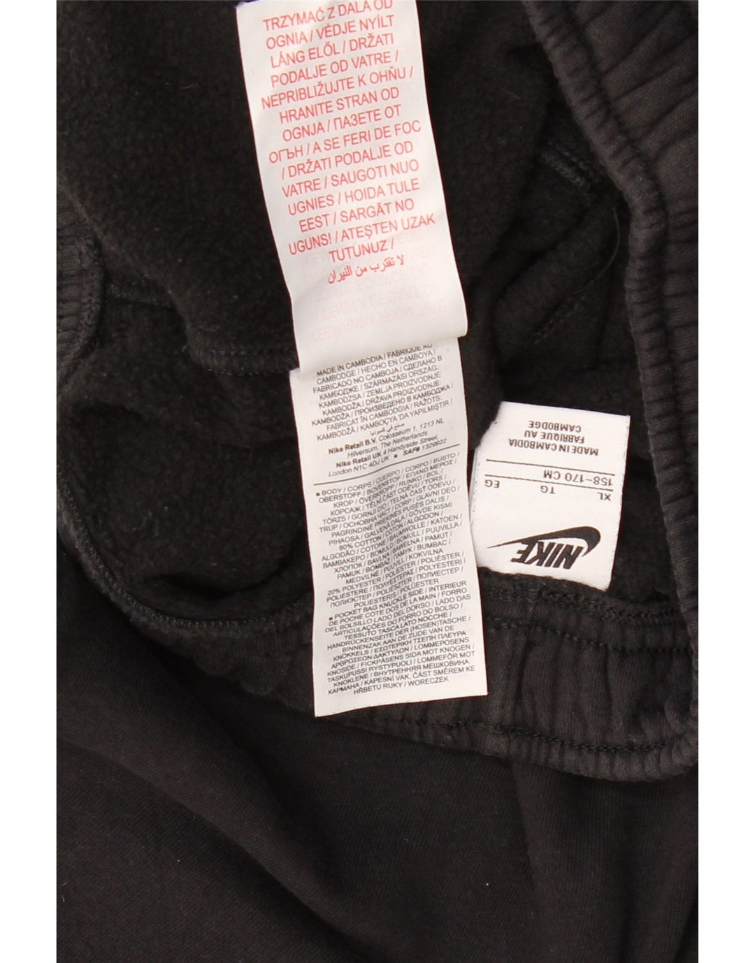 NIKE Boys Graphic Cargo træningsdragt Bukser Joggers 13-14 år XL Sort