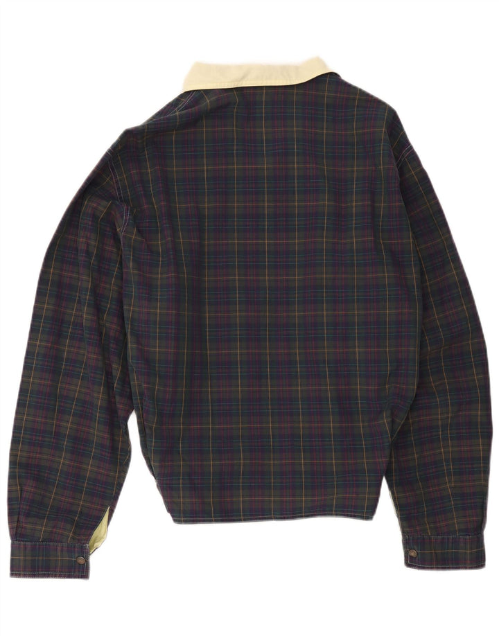 Vintage Bomber Jacket UK 36 Small Navy Blue Check