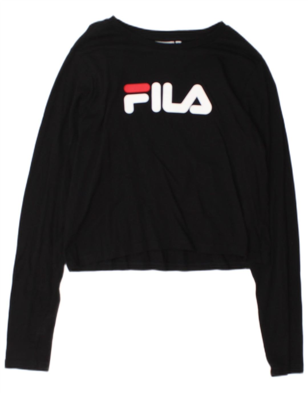 Fila Womens Crop Graphic Top Langærmet UK 14 Large Black