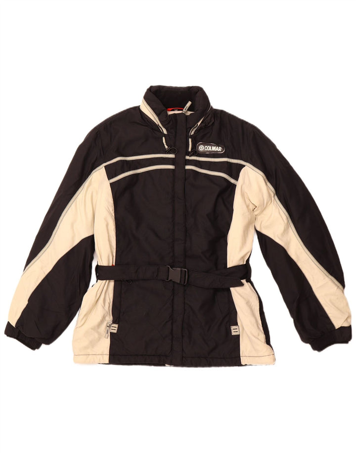 COLMAR Dame Hætte Skijakke IT 46 Stor Sort Colourblock Nylon