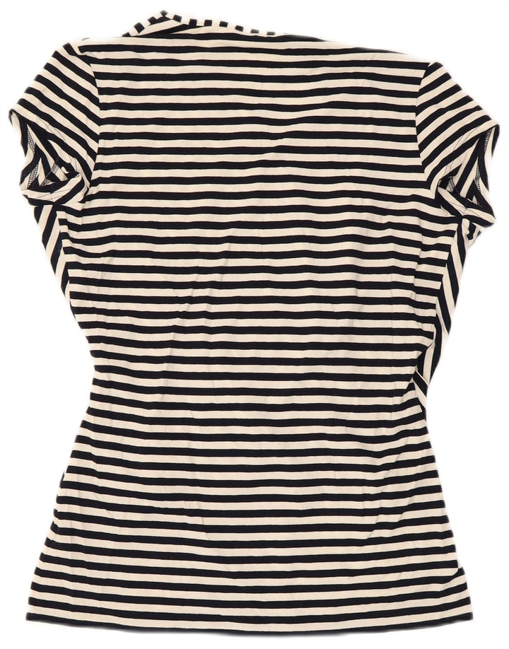 Marks & Spencer Damebluse Top UK 16 Stor Sort Stribet Viscose