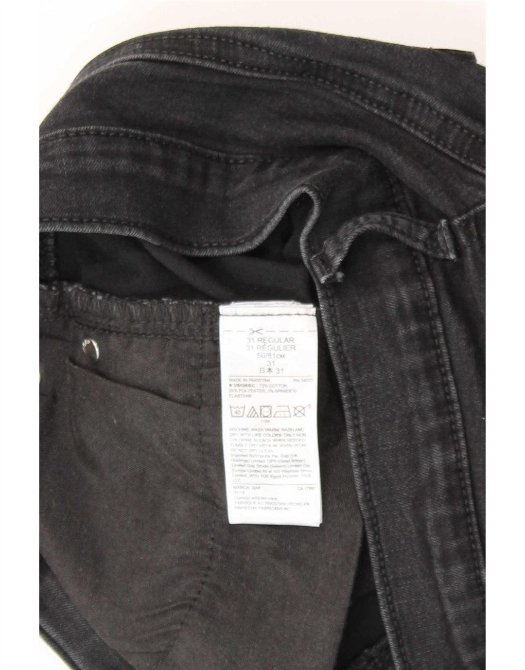Gap lige damejeans W31 L30 sort bomuld