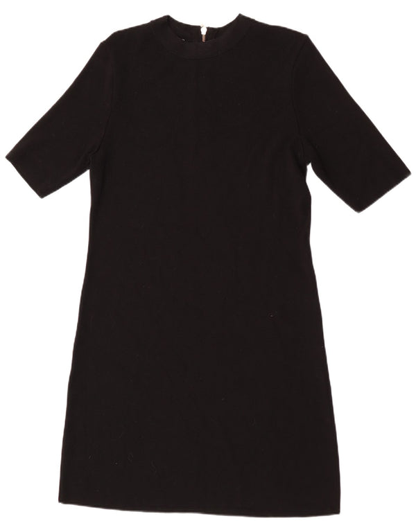 Monsoon Dame Kortærmede Jumper Kjole UK 12 Medium Sort