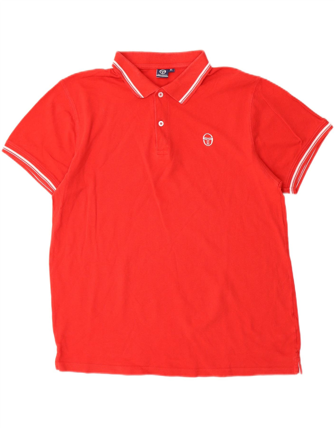 Sergio Tacchini herre poloshirt XL rød bomuld