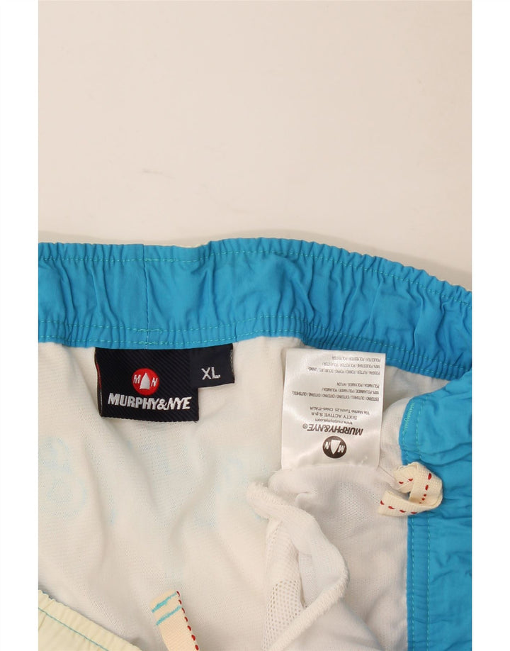 Murphy & Nye Herre grafiske svømmeshorts XL Hvid polyamid