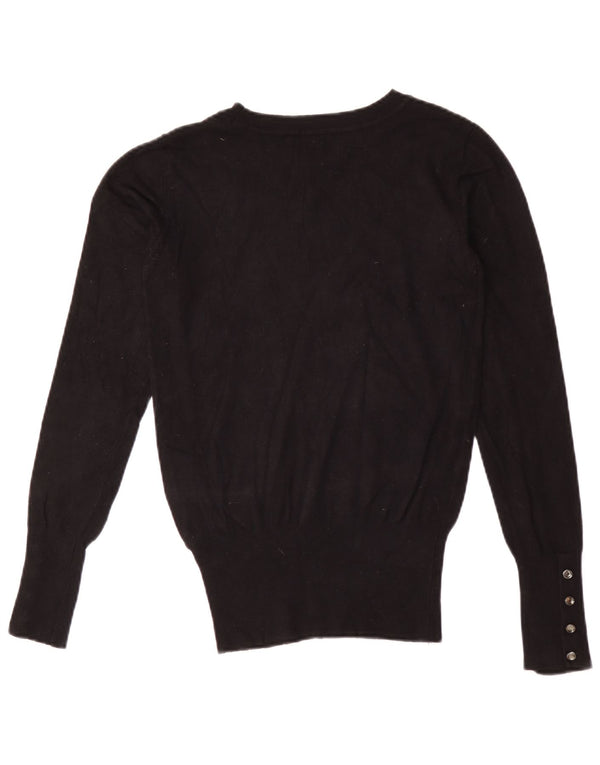 Guess Dame Boat Neck Jumper Sweater UK 4 XS Sort Viscose
