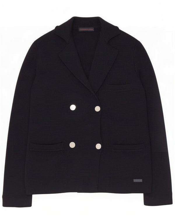 Trussardi Herre dobbeltradet strik blazerjakke UK 36 Small Navy Blue