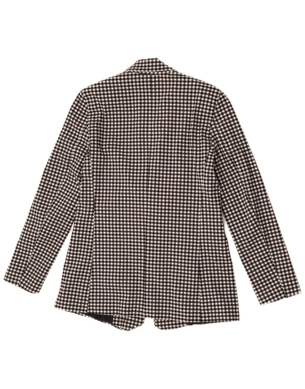 Oasis Dame 1 Knap Blazer Jacket UK 10 Small Black Gingham Viscose
