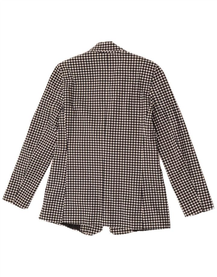 Oasis Dame 1 Knap Blazer Jacket UK 10 Small Black Gingham Viscose