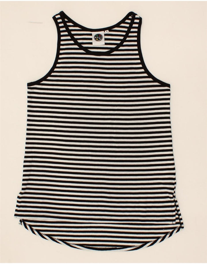 MAUI AND SONS Womens Vest Top UK 12 Medium Black Striped Polyester Vintage Maui and Sons and Second-Hand Maui and Sons from Messina Hembry 