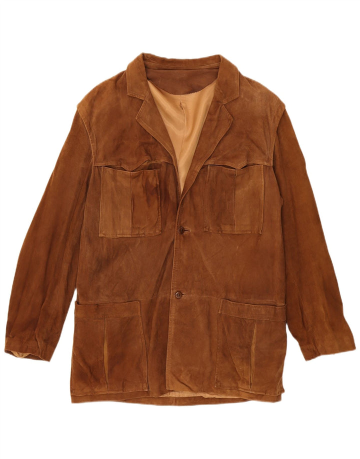 Vintage dame ruskindsjakke IT 52 2XL Brun ruskind