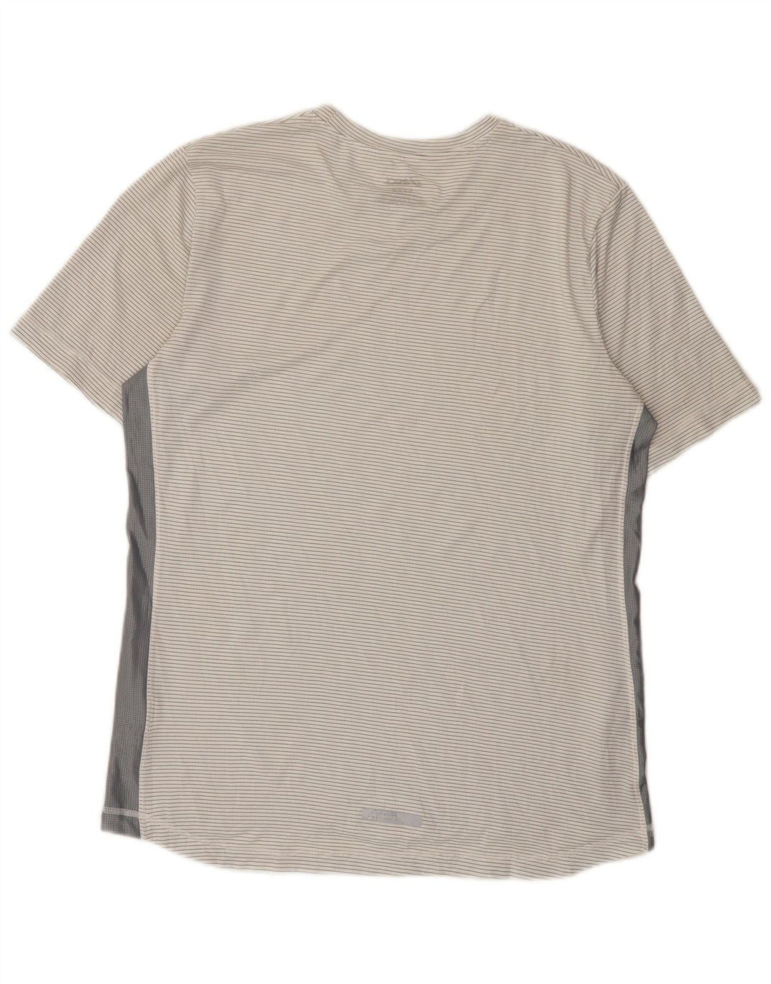 Asics Herre T-Shirt Top Medium White Pinstripe Polyester