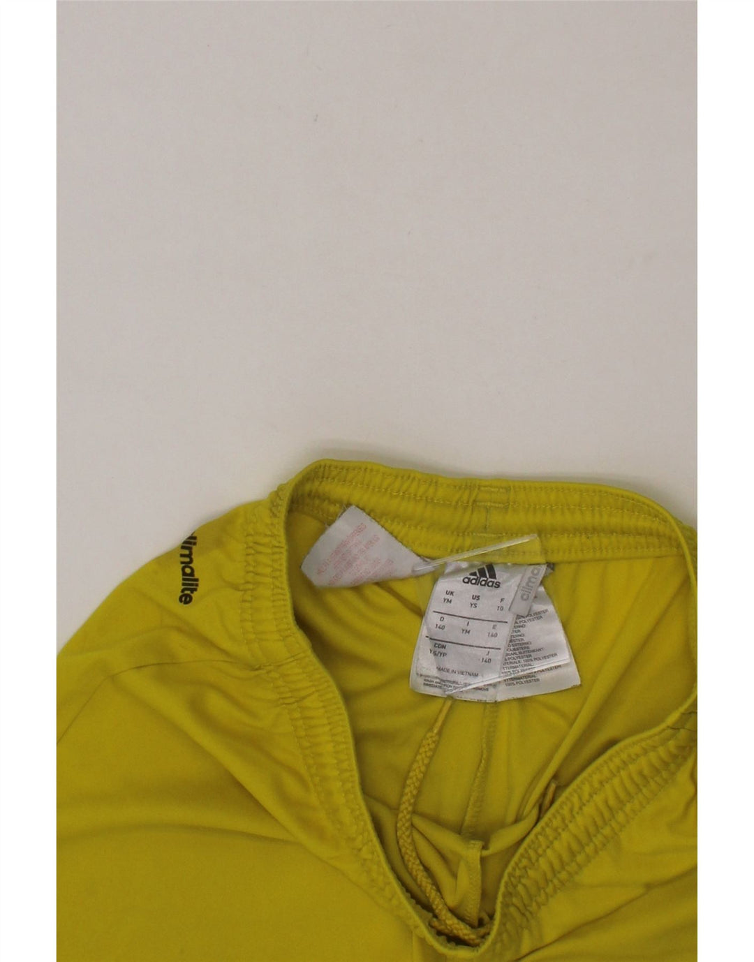 ADIDAS Boys Climalite Sport Shorts 9-10 Years Medium  Yellow Polyester Vintage Adidas and Second-Hand Adidas from Messina Hembry 