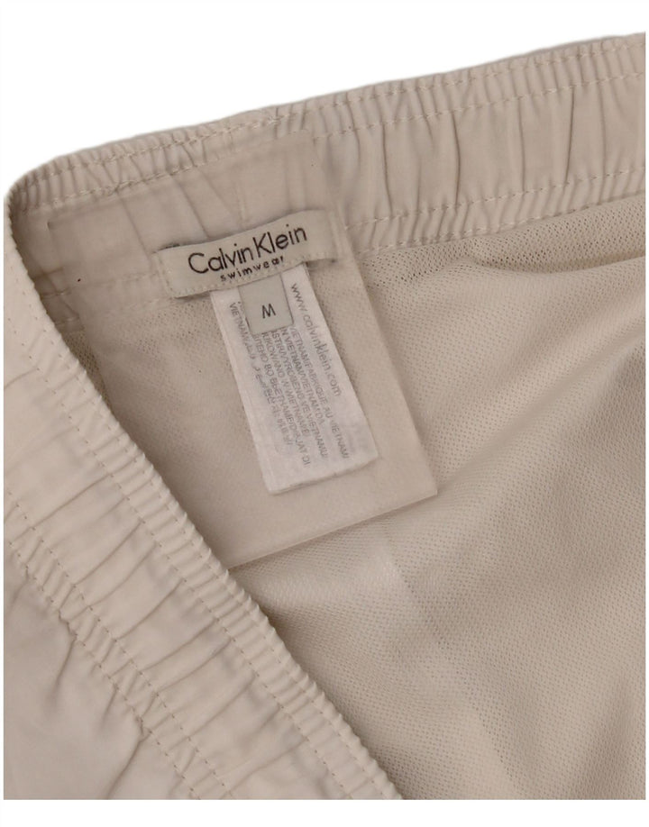 Calvin Klein Herre grafiske svømmeshorts Medium White Polyester