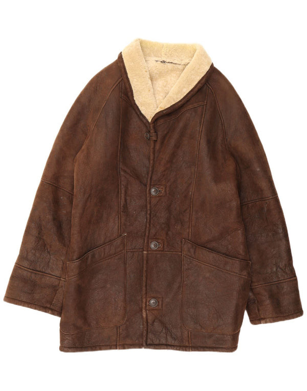 WESTBURY Shearling-jakke til mænd IT 56 3XL brunt læder