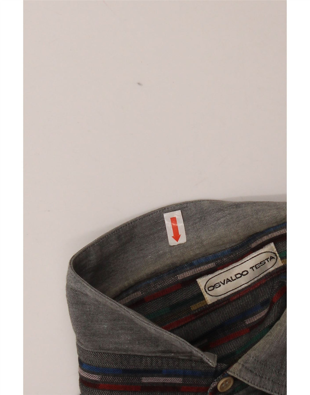 Vintage herreskjorte str. 41 16 Stor gråstribet bomuld