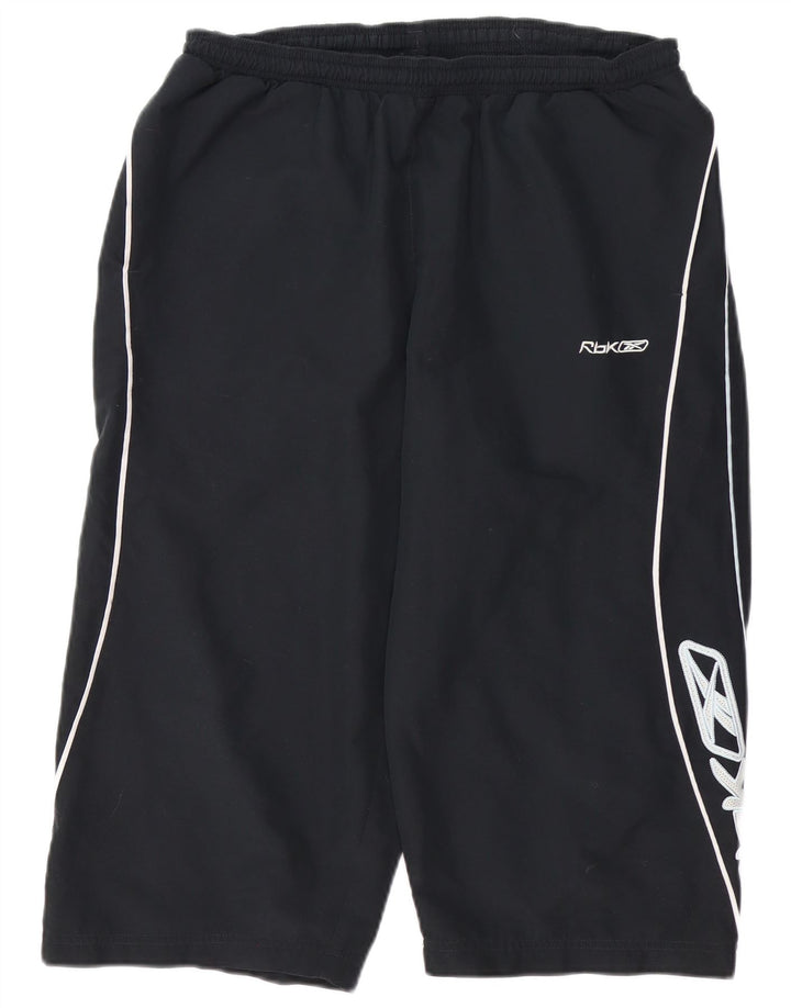 REEBOK Herre grafiske Bermuda Sportshorts IT 50 Large Black Polyester