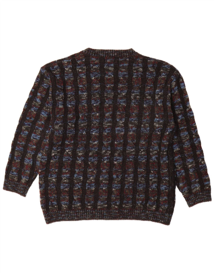 Dino Erre Herre Crew Neck Jumper Sweater IT 50 Medium Flerfarvet Stribet