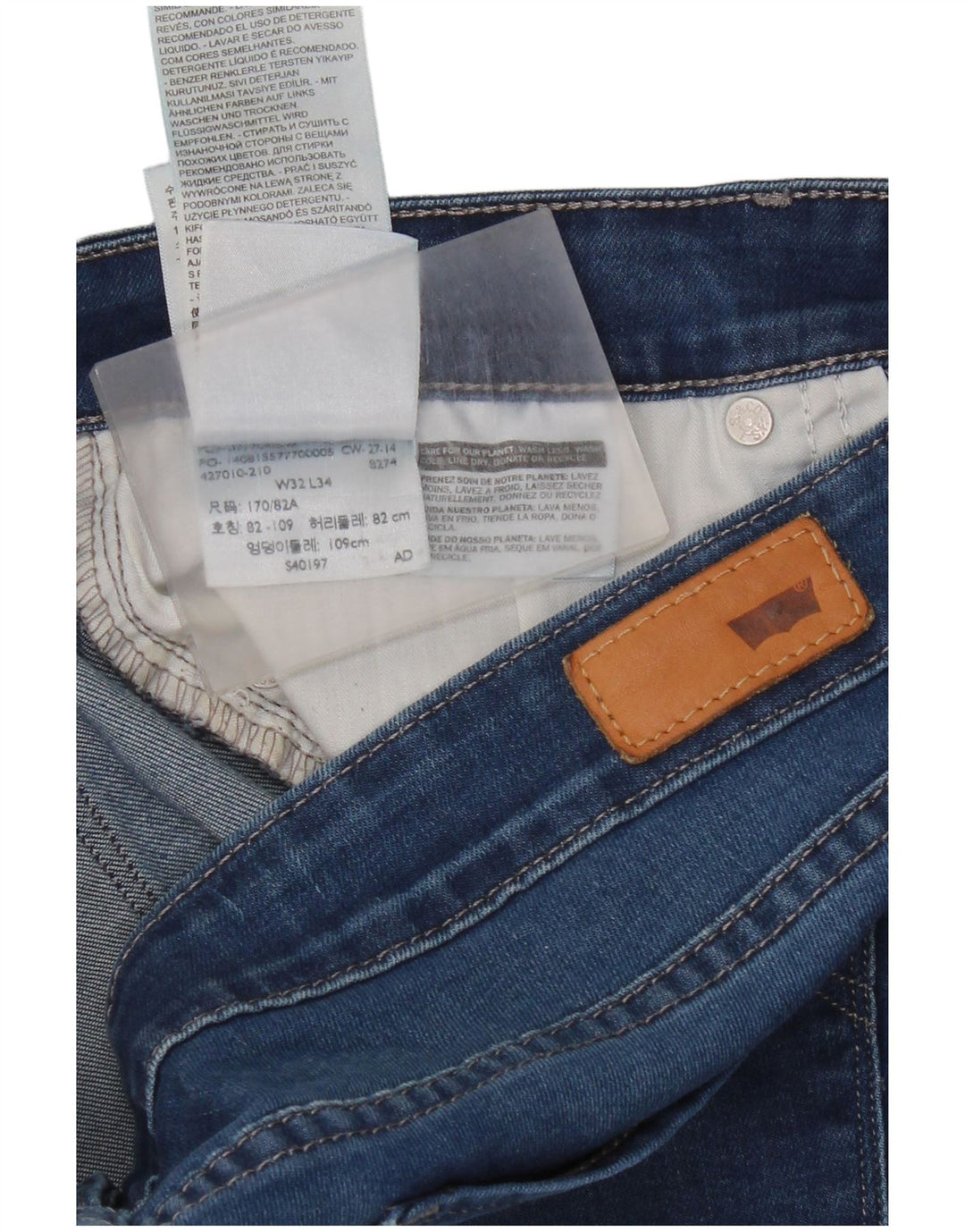 Levi's Womens Demi Curve Mid Rise Bootcut Jeans W32 L34 Blue Cotton