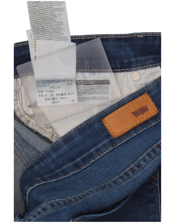 Levi's Womens Demi Curve Mid Rise Bootcut Jeans W32 L34 Blue Cotton