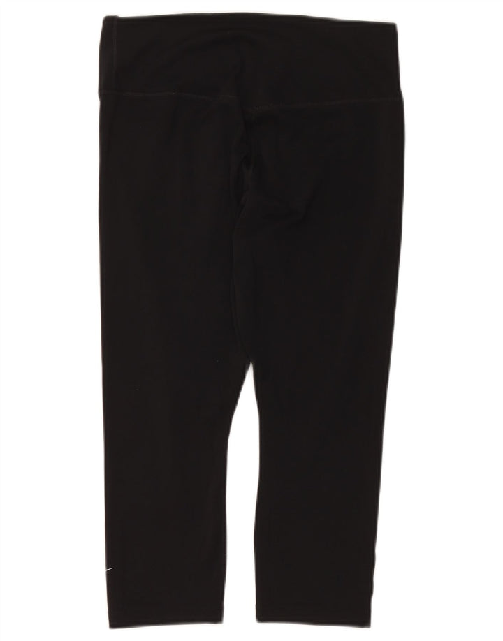 NIKE Dame Dri Fit Capri Leggings UK 12 Medium Sort Polyester
