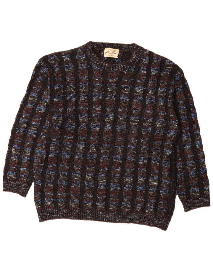 Dino Erre Herre Crew Neck Jumper Sweater IT 50 Medium Flerfarvet Stribet