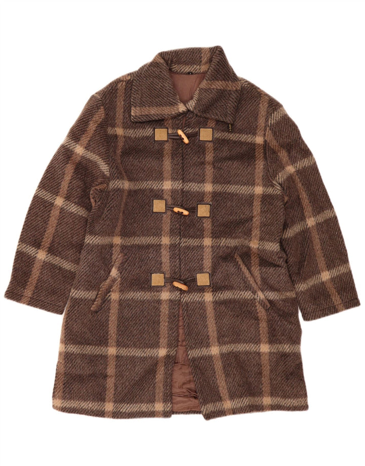 VINTAGE Dame Duffle Coat US 1 XS brun ternet uld