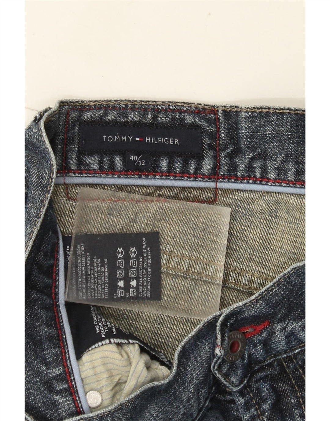 Tommy Hilfiger Straight Jeans til mænd W40 L32 Blå Bomuld