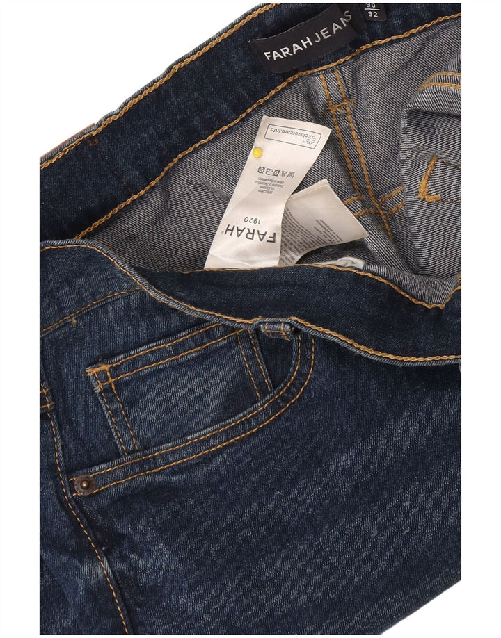 Farah Straight Jeans til mænd W30 L32 Marineblå bomuld