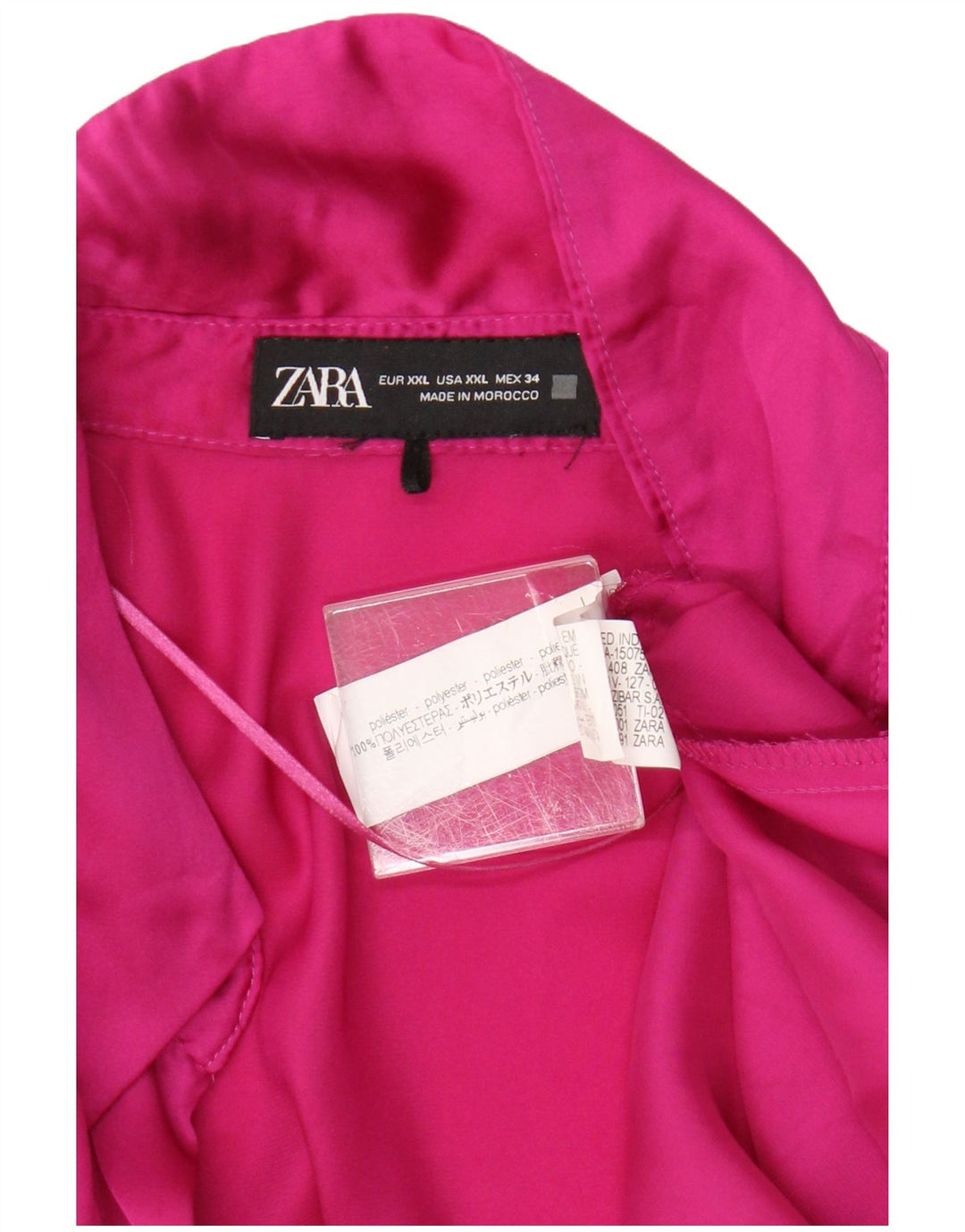 Zara skjortebluse til kvinder UK 20 2XL Pink Polyester