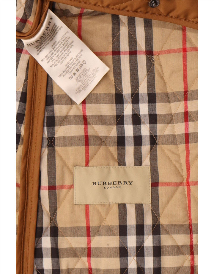 Burberry Quiltet jakke til kvinder UK 16 Stor beige bomuld