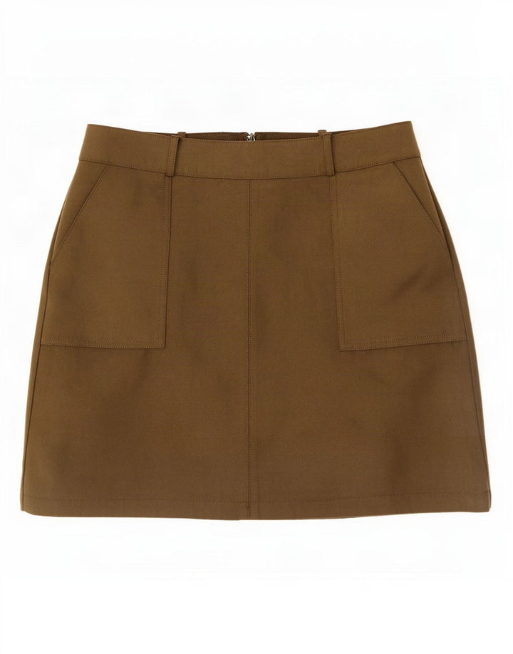 Oasis Dame Mini Nederdel UK 12 Medium W30 Khaki Polyester