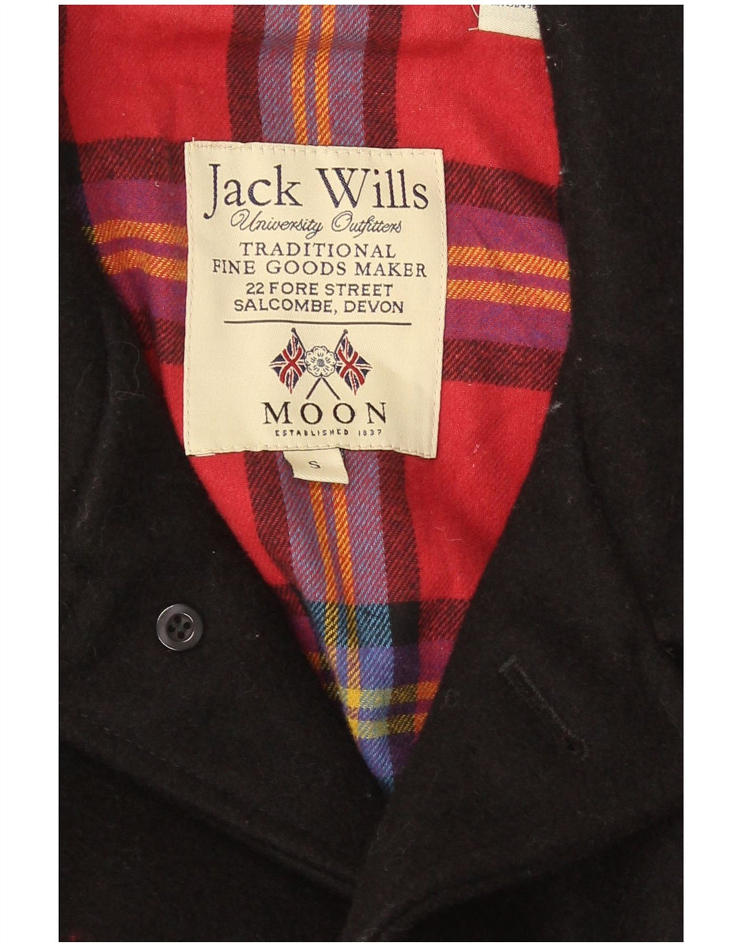 Jack Wills Herre 3-knaps blazerjakke UK 36 Lille sort uld