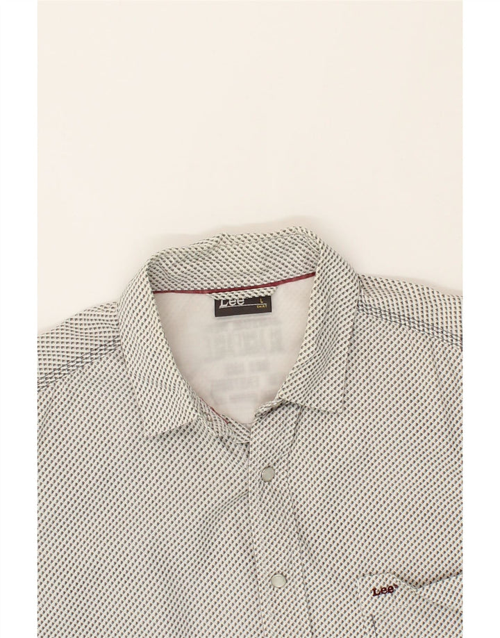 LEE Mens Shirt Large Grey Spotted Cotton Vintage Lee and Second-Hand Lee from Messina Hembry 