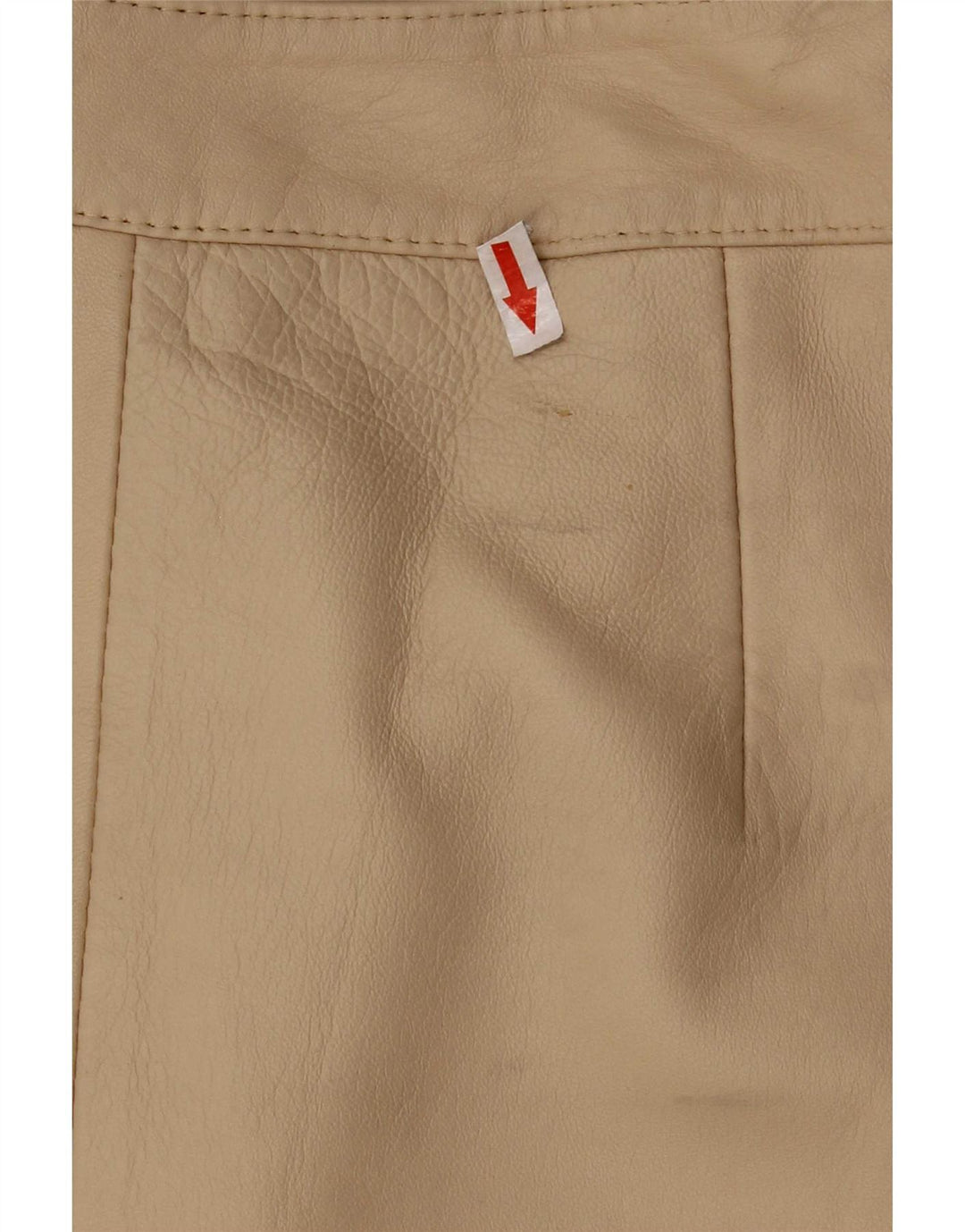 Vintage lædernederdel til kvinder UK 12 Medium W28 Beige