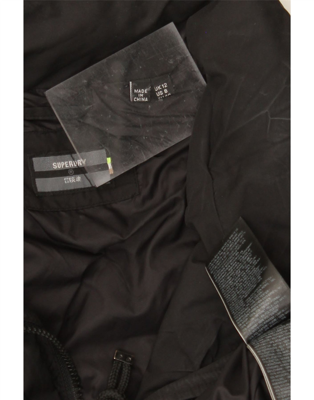 SUPERDRY Polstret Frakke til kvinder UK 12 Medium Sort Polyester