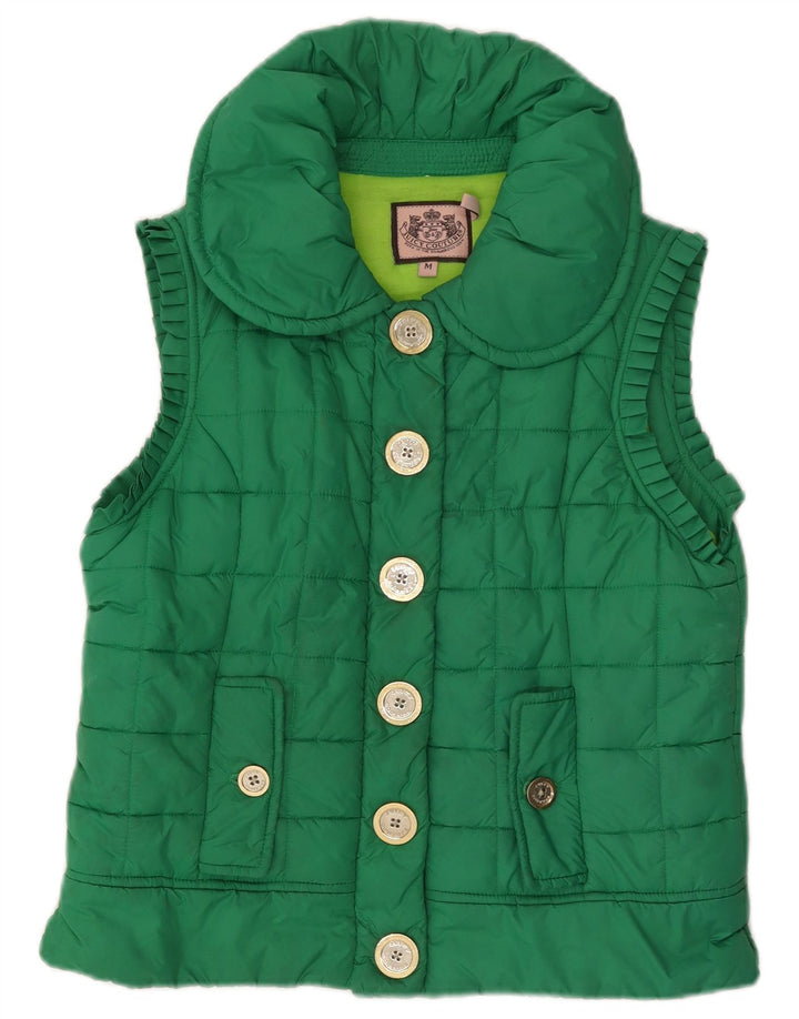 Juicy Couture Dame Polstret Gilet UK 14 Medium Green Polyester