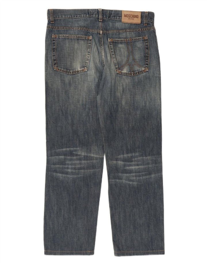 MOSCHINO Straight Jeans til mænd W34 L27 Blå Bomuld