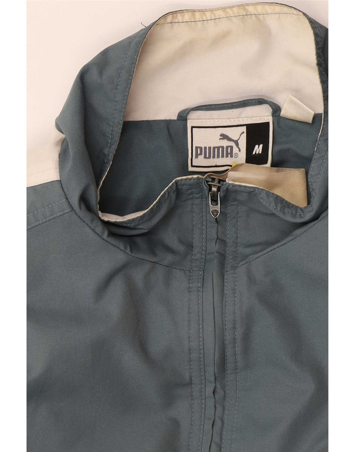 Puma Herre Loose Fit Anorak Jacket UK 38 Medium Blue Colourblock