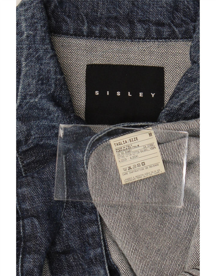 Sisley Dame denimjakke UK 14 Medium Navyblå Bomuld