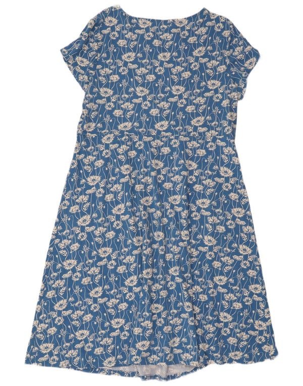 Seasalt Dame A-Line Kjole UK 18 XL Blue Floral