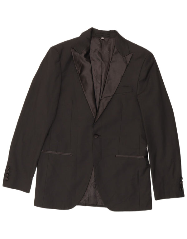 Marks & Spencer Herre 1-knap blazerjakke UK 38 Medium Sort Polyester