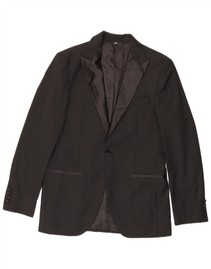 Marks & Spencer Herre 1-knap blazerjakke UK 38 Medium Sort Polyester