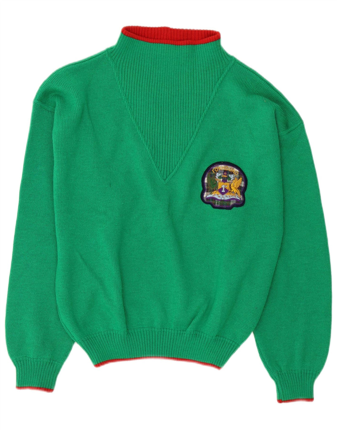 Foxhound Herre Grafisk Turtle Neck Jumper Sweater Stor Grøn Uld
