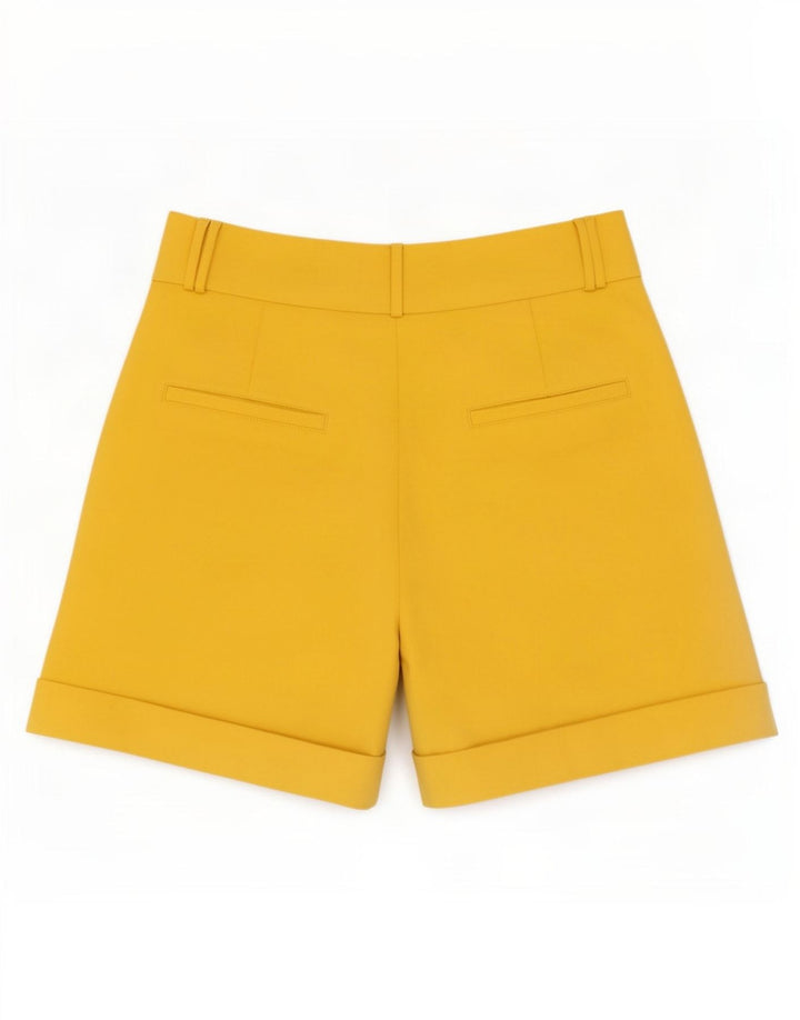Zara Højtaljede Chino Shorts Medium W28 Gul polyester