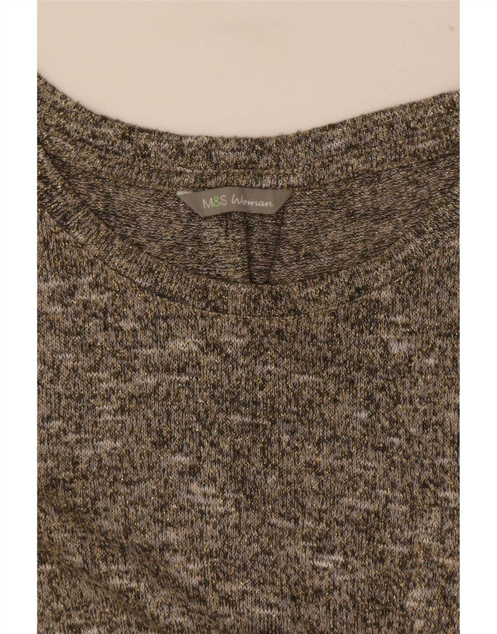 Marks & Spencer T-shirt top til kvinder UK 14 Medium Grå Flecked