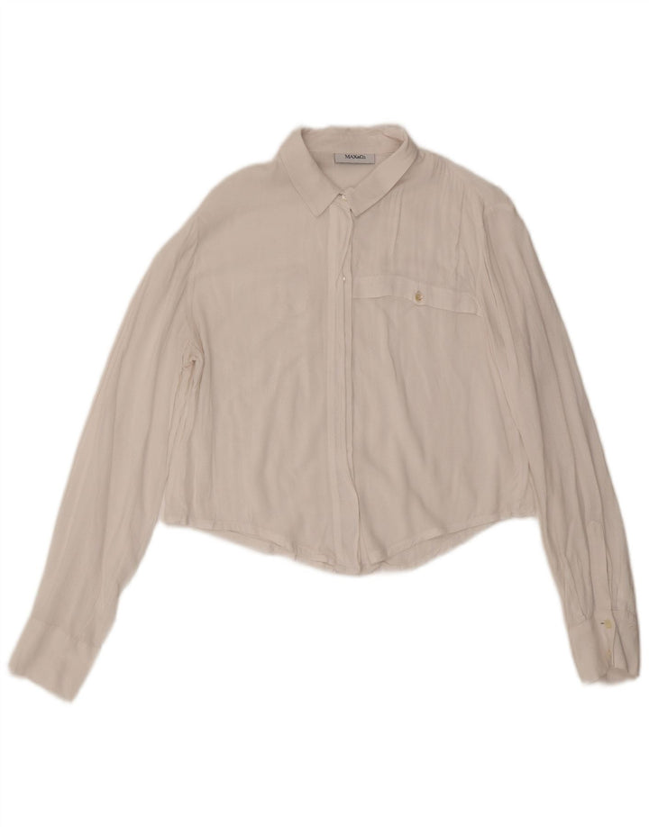 Max & Co. Womens Crop Shirt UK 10 Small White Spotted