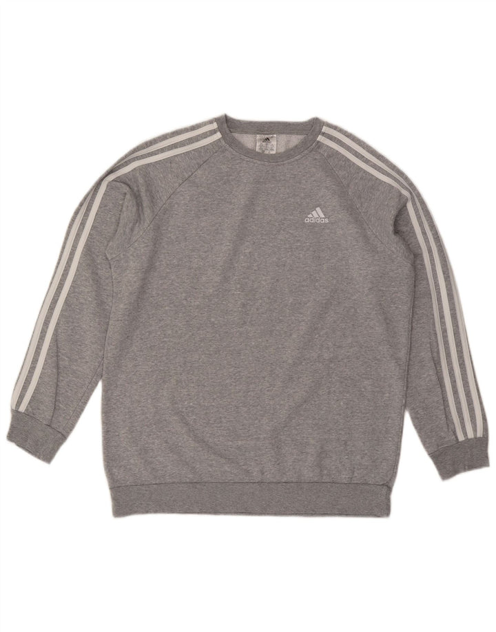 ADIDAS oversize sweatshirttrøje til kvinder UK 8/10 Lille grå flækket