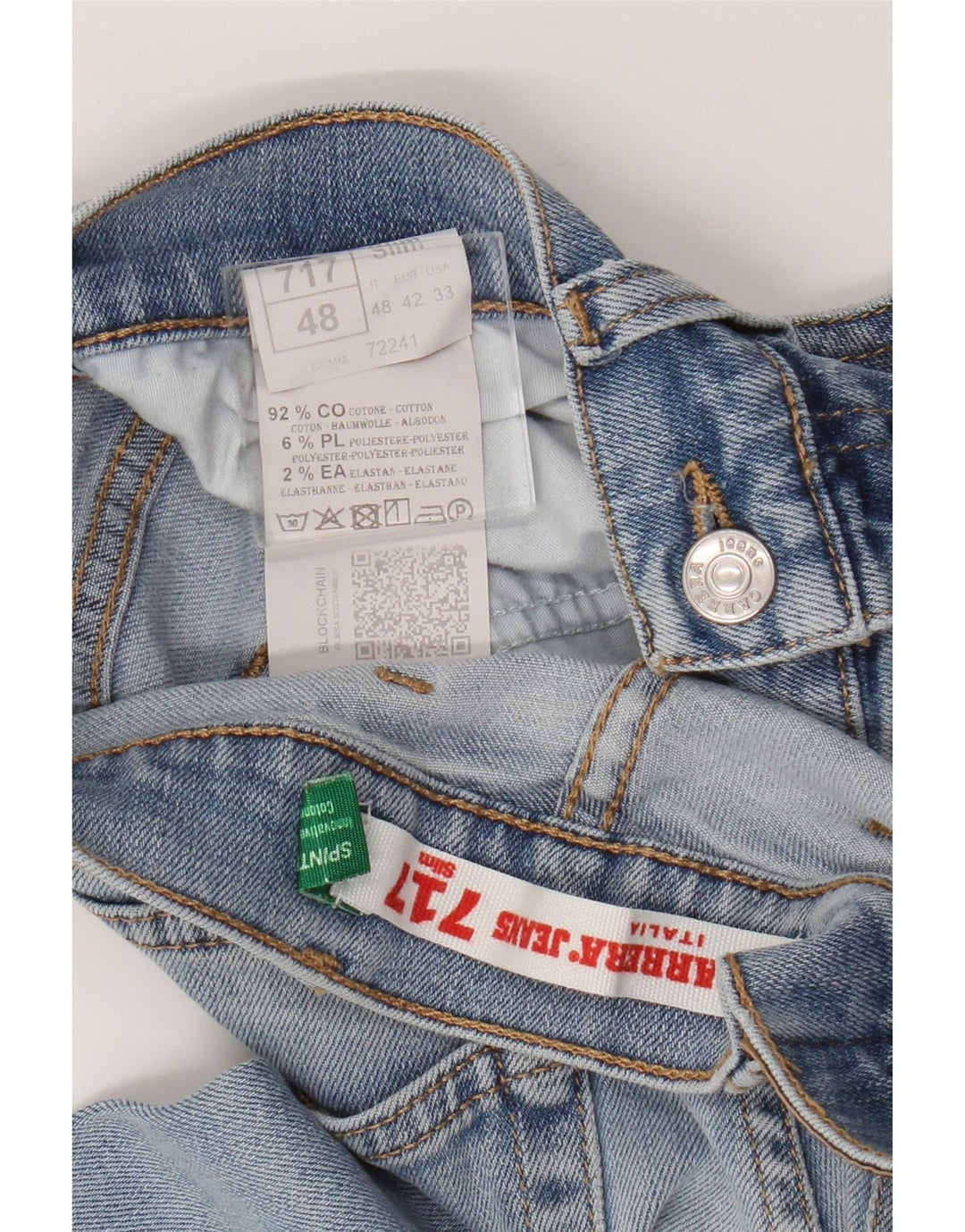 Carrera Dame 717 Distressed Slim Jeans W33 L31 Blå Bomuld