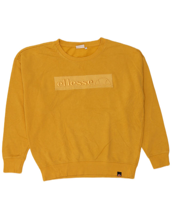Ellesse Herre Grafisk Sweatshirt Jumper Medium Gul Bomuld
